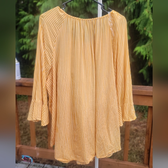 Fred David Mustard Striped Blouse - Picture 4 of 5
